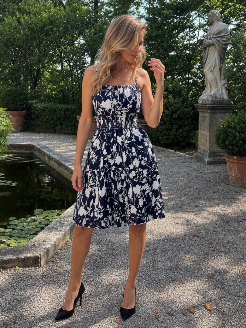 Atlas | Sleeveless Abstract Print Knee Length Dress