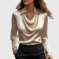 Sophia – Satin Cowl Neck Long Sleeve Blouse