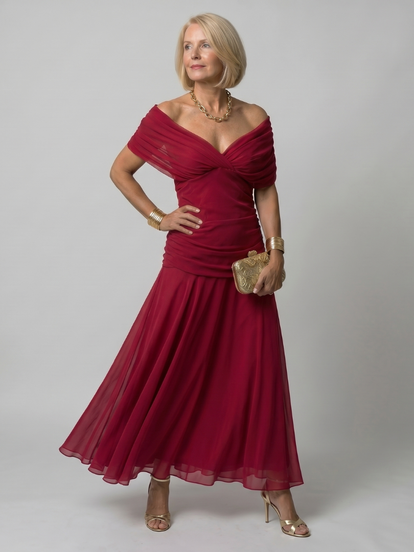 Vivienne – Draped Floral Midi Dress