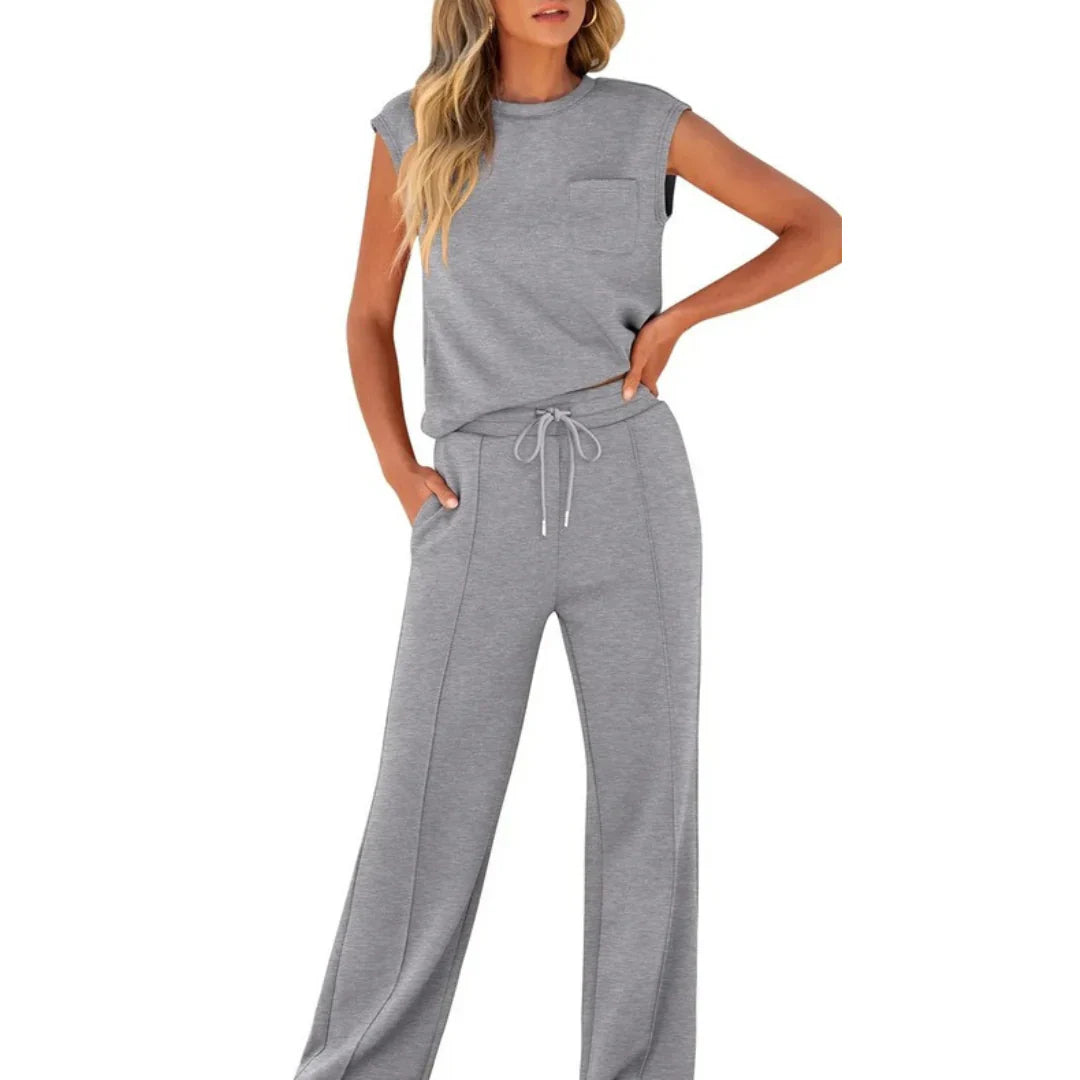 Kaiya – Sleeveless Top and Wide Leg Pants Set