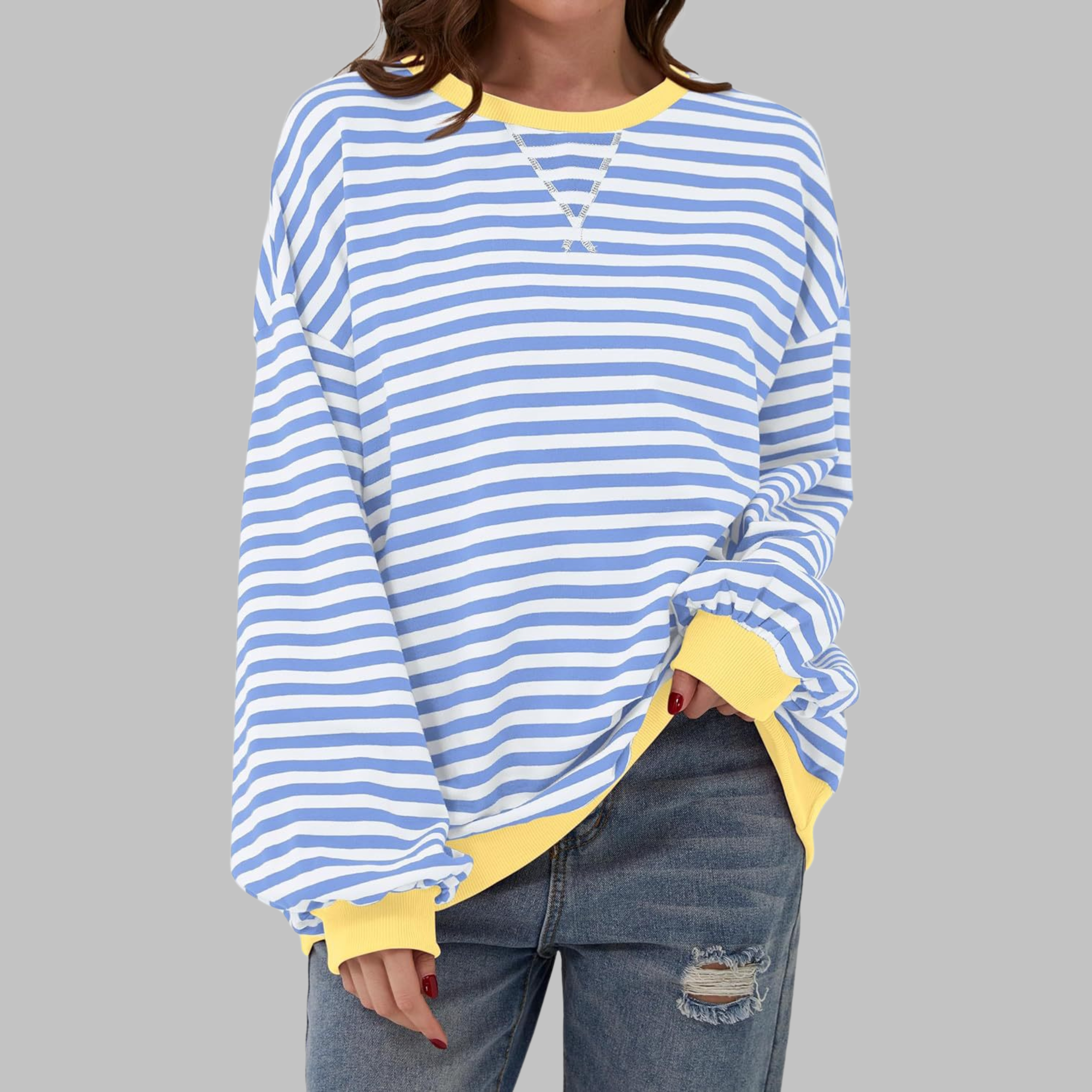 Lena – Striped Long Sleeve Casual Sweatshirt