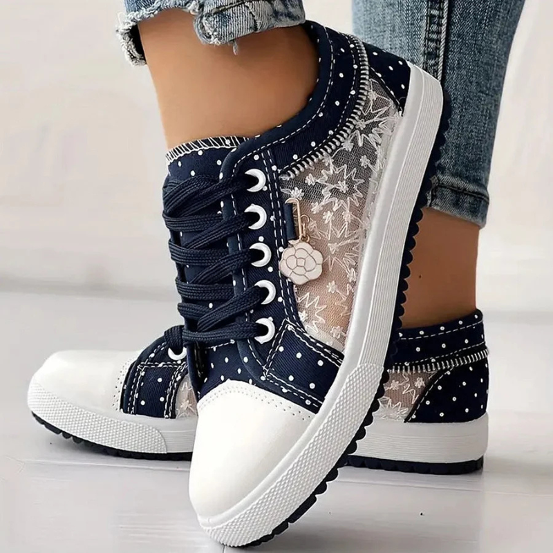 Caro – Floral Lace Embroidered Sneakers
