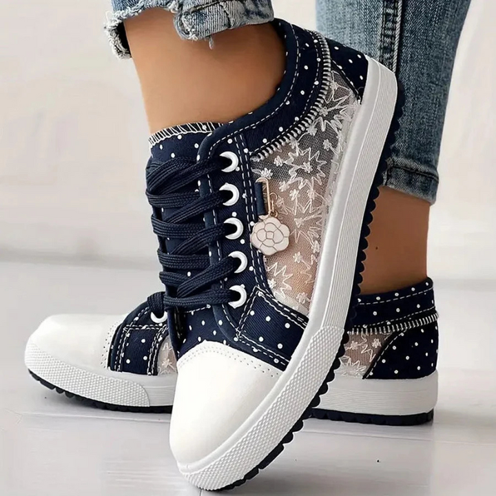 Caro – Floral Lace Embroidered Sneakers