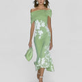 Serena – Off-Shoulder Floral Midi Dress