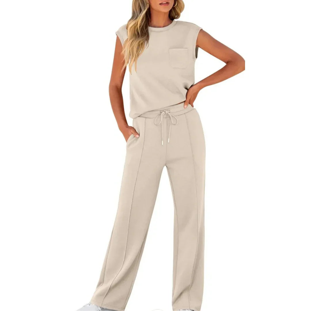 Kaiya – Sleeveless Top and Wide Leg Pants Set