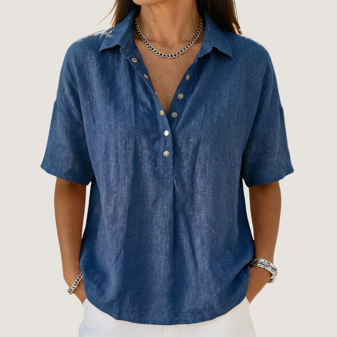 Willow – Relaxed Collar Button Placket Blouse