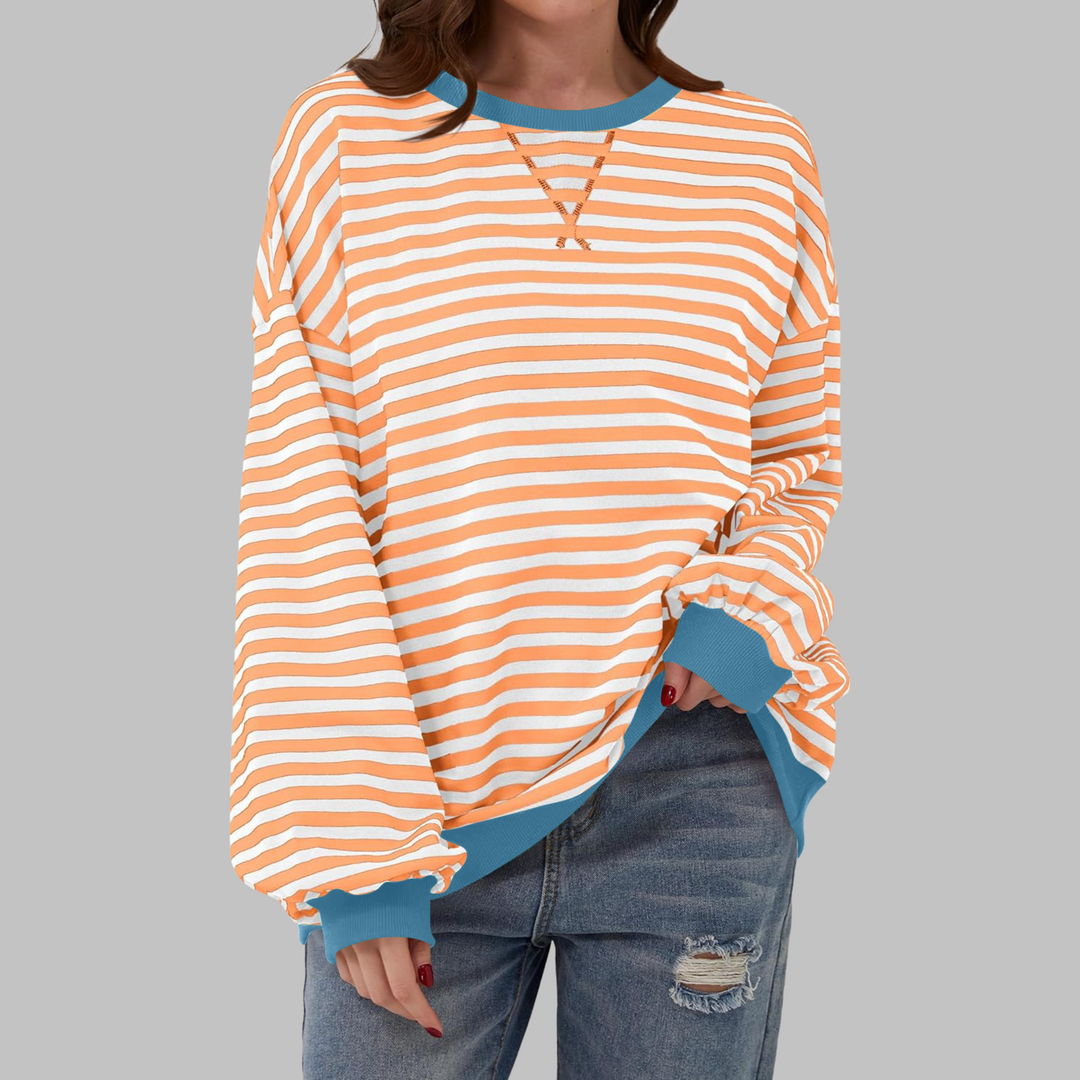 Lena – Striped Long Sleeve Casual Sweatshirt