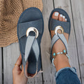 Ann – Open Toe Sandals with Metal Ring Detail