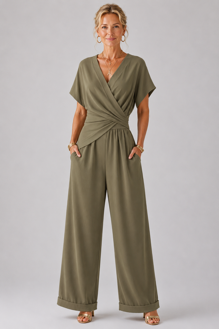Serena – Wrap Front Wide Leg Jumpsuit