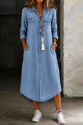 Helen | Casual Elegant Long Denim Shirt Dress