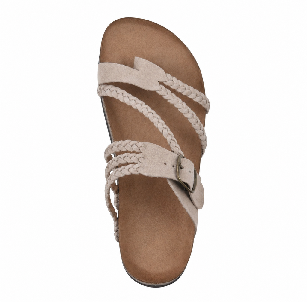 Sienna – Braided Strap Cork Footbed Sandals