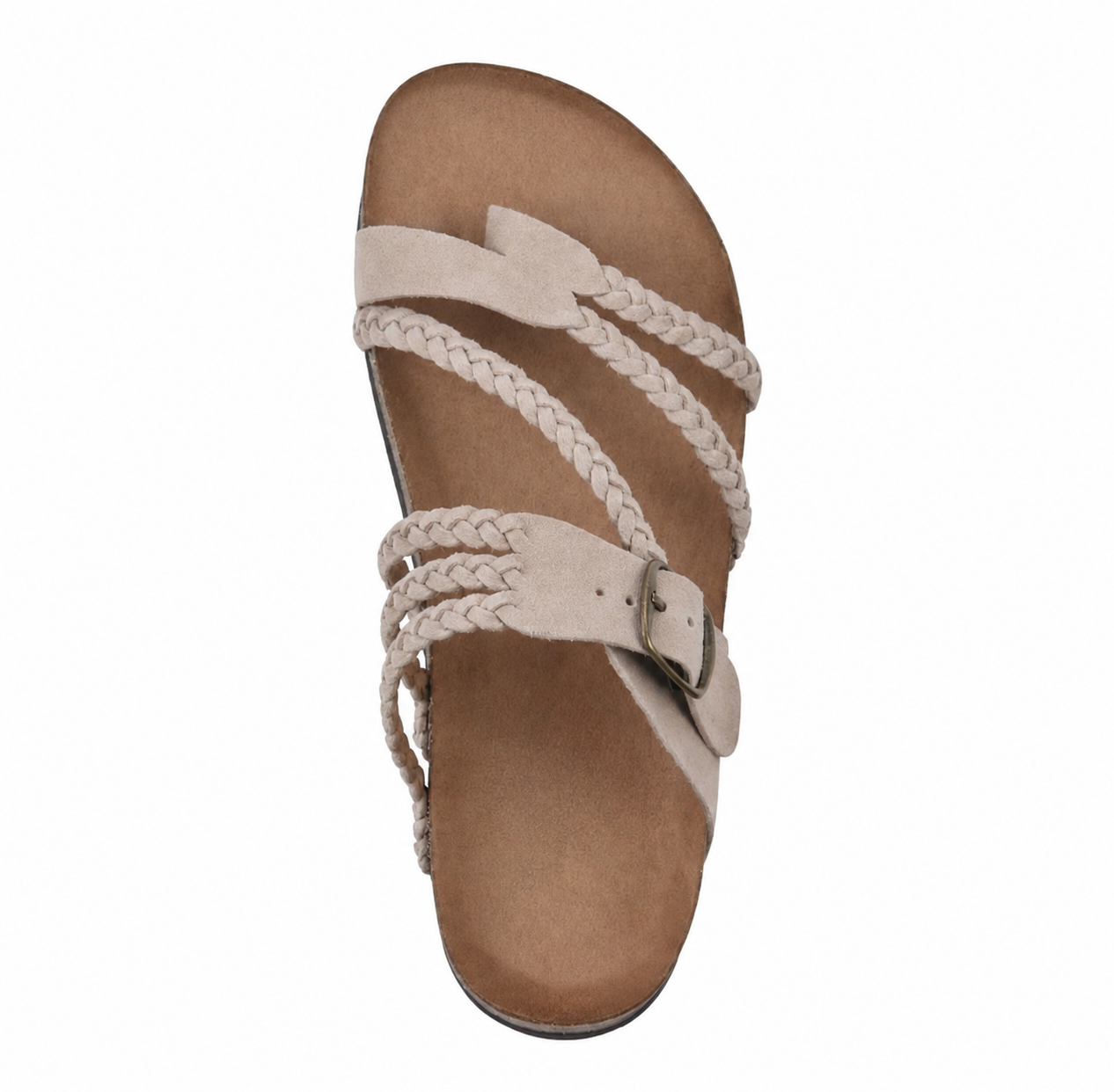 Sienna – Braided Strap Cork Footbed Sandals
