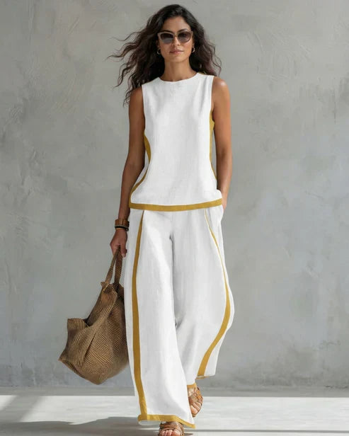 Leila – Relaxed Wide-Leg Linen Two-Piece Set