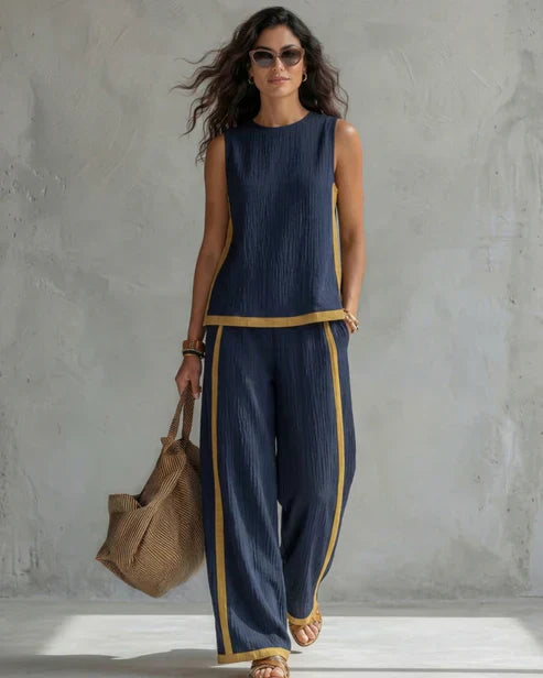 Leila – Relaxed Wide-Leg Linen Two-Piece Set