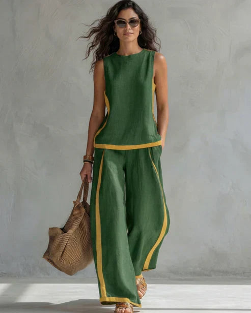 Leila – Relaxed Wide-Leg Linen Two-Piece Set