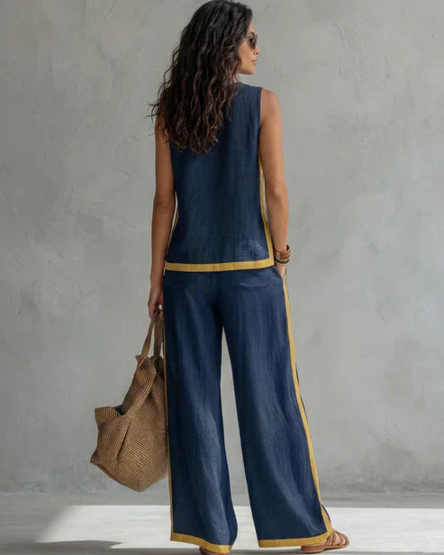 Leila – Relaxed Wide-Leg Linen Two-Piece Set