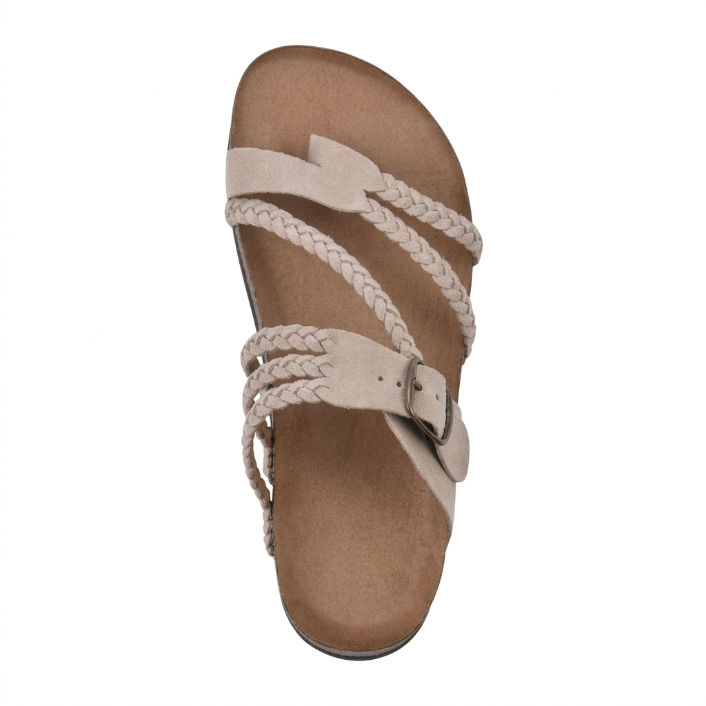 Hailey – Braided Strap Cork Footbed Sandals