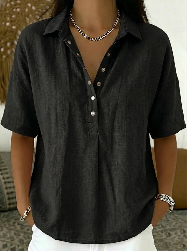 Willow – Relaxed Collar Button Placket Blouse