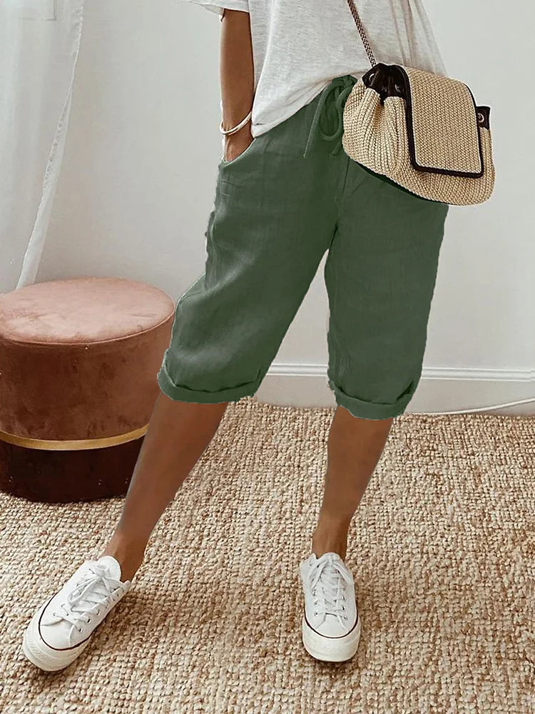 Paige – Relaxed Linen Drawstring Shorts
