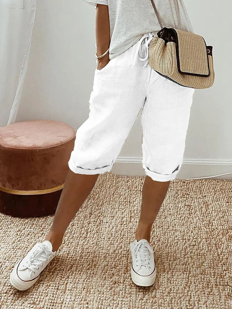 Paige – Relaxed Linen Drawstring Shorts