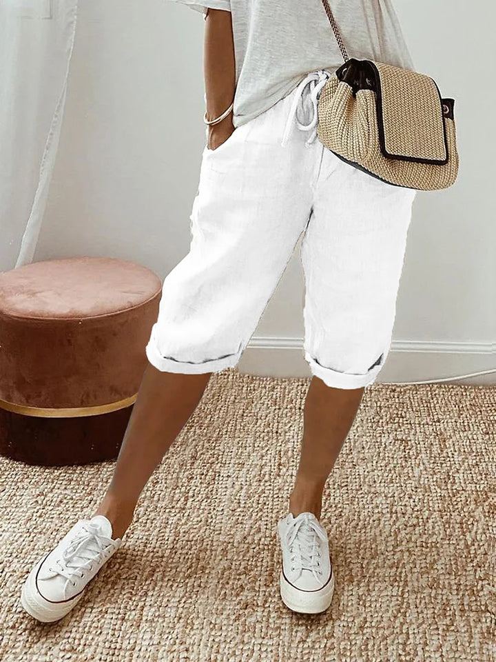 Paige – Relaxed Linen Drawstring Shorts