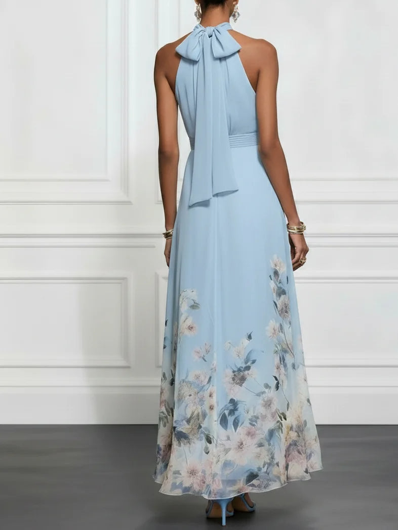 Celeste – Halter Neck Floral Maxi Dress