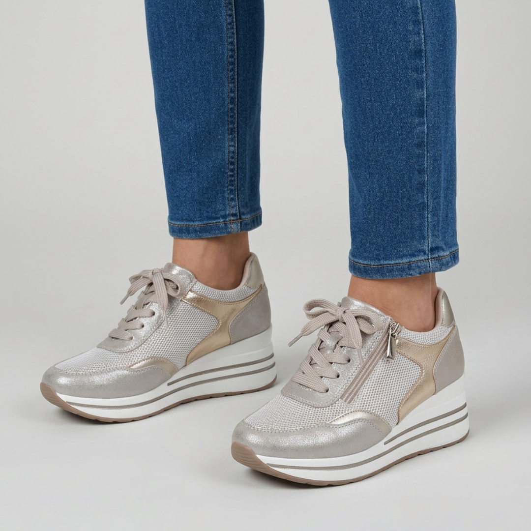 Lori – Platform Lace-Up Wedge Sneakers
