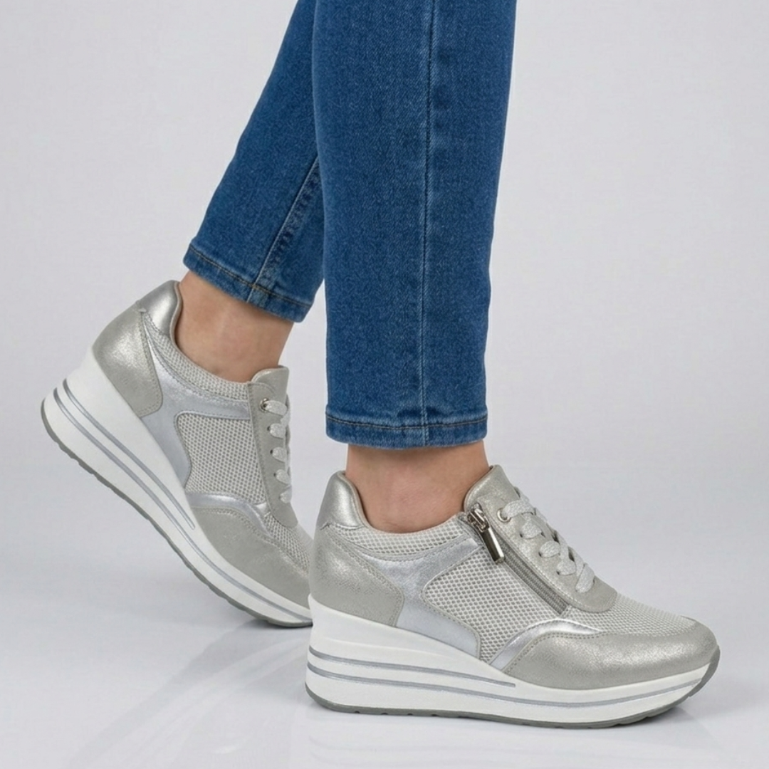 Lori – Platform Lace-Up Wedge Sneakers