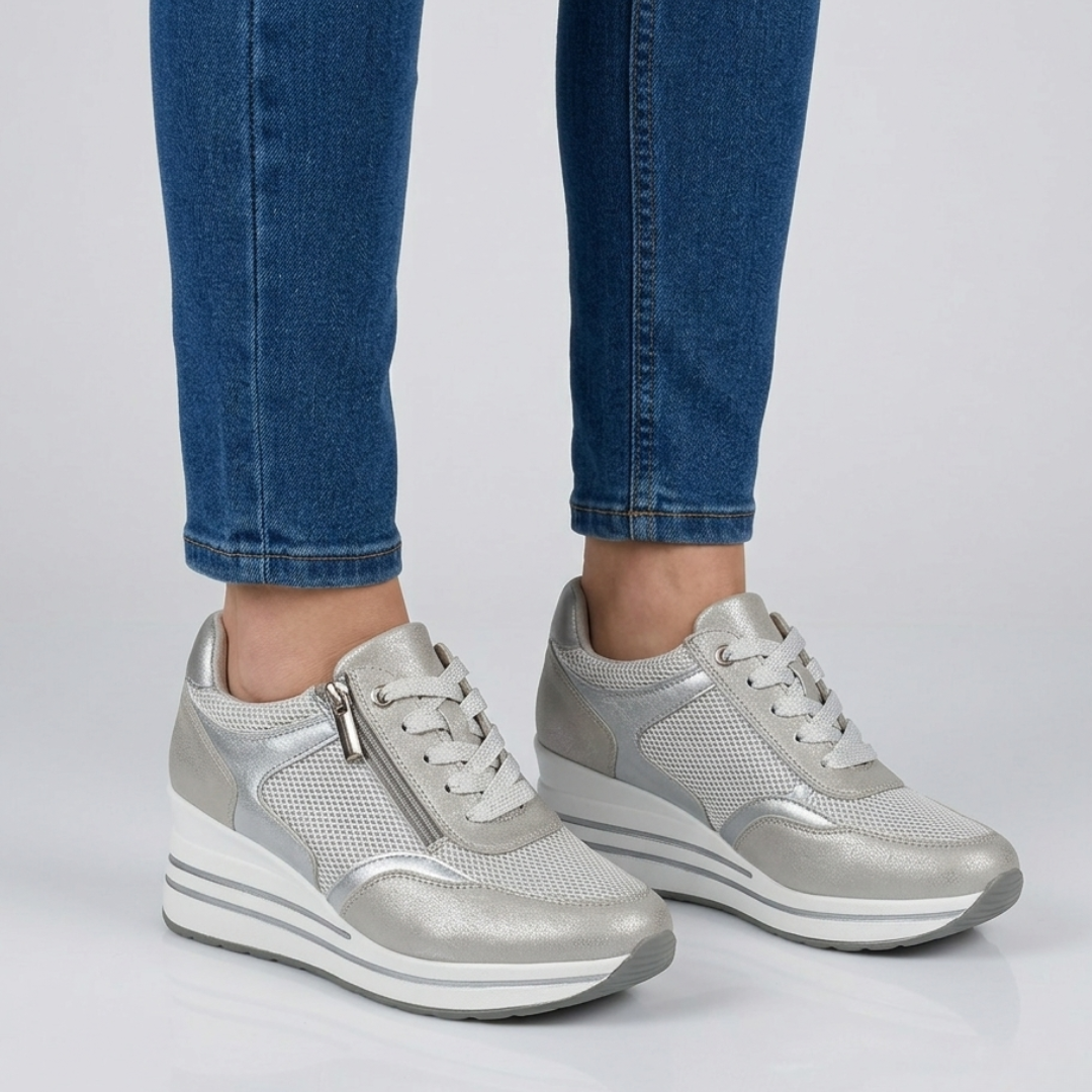 Lori – Platform Lace-Up Wedge Sneakers