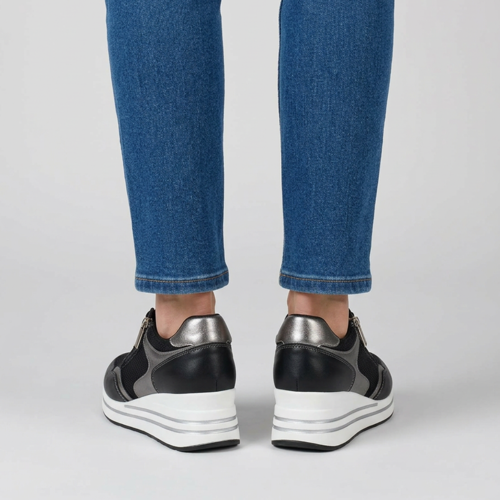 Lori – Platform Lace-Up Wedge Sneakers