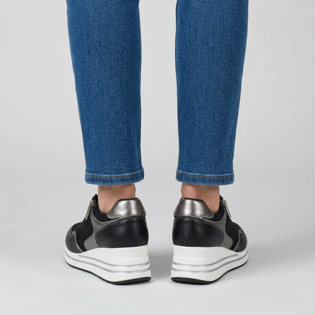 Lori – Platform Lace-Up Wedge Sneakers