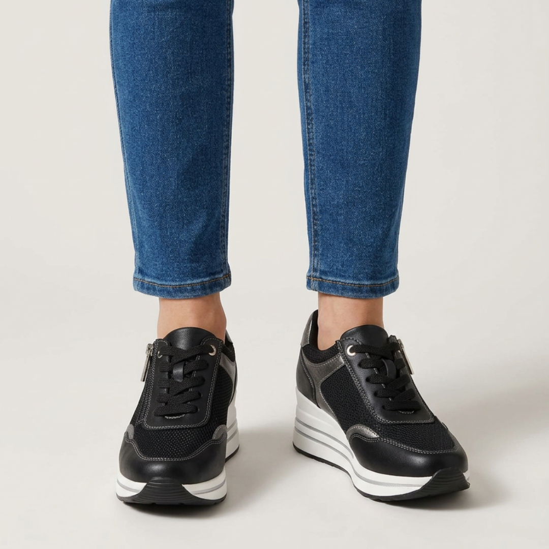 Lori – Platform Lace-Up Wedge Sneakers