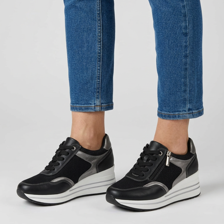 Lori – Platform Lace-Up Wedge Sneakers