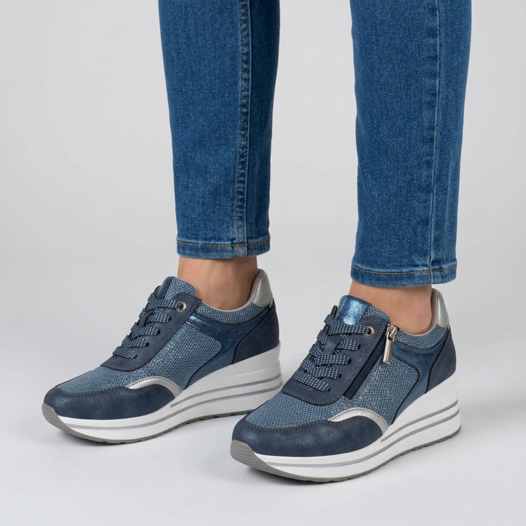 Lori – Platform Lace-Up Wedge Sneakers