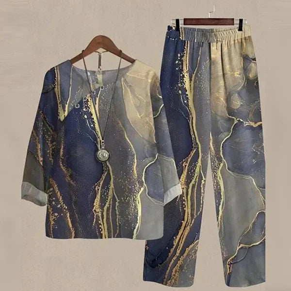 Gwendolyn – Floral Print Shirt and Trouser Set