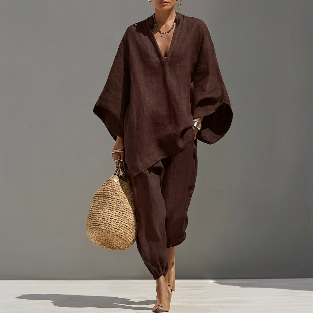 Skye | Batwing Sleeve Top and Wide Leg Pants Set