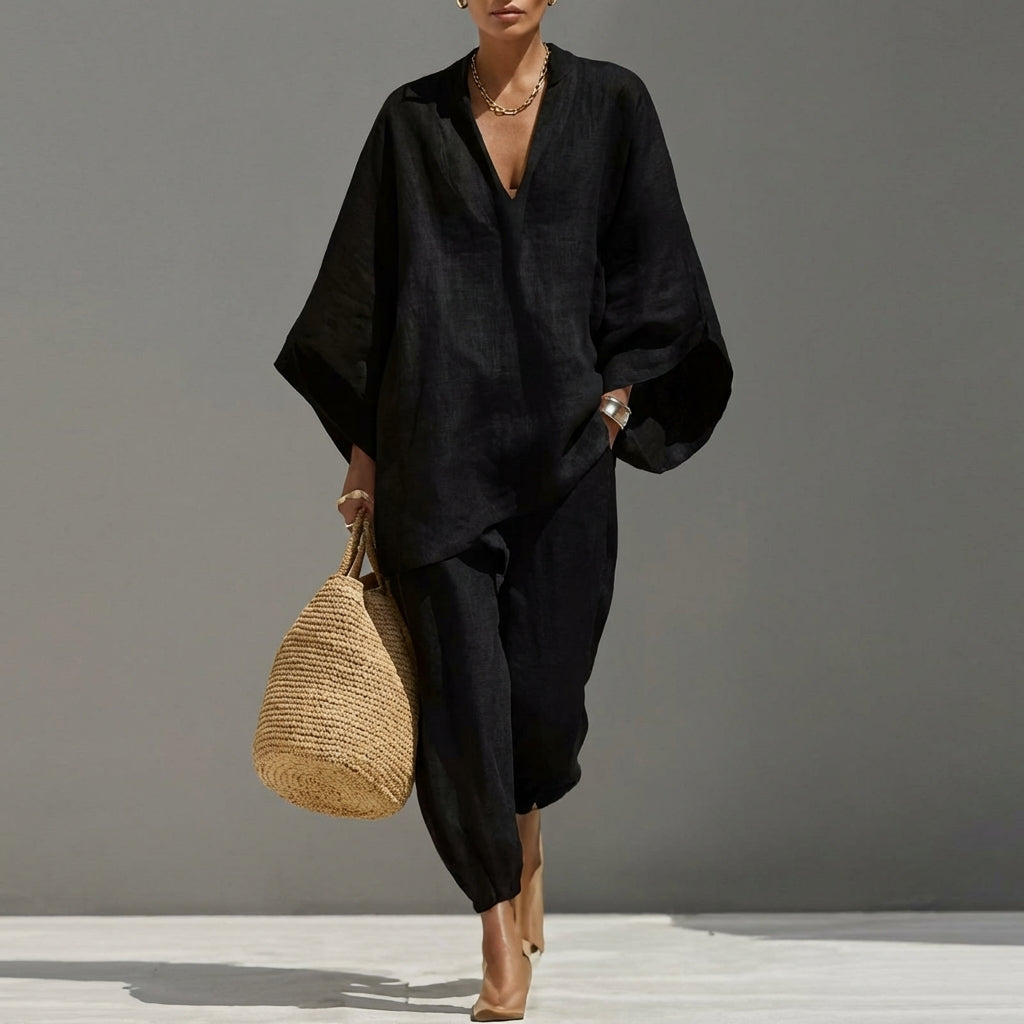 Skye | Batwing Sleeve Top and Wide Leg Pants Set