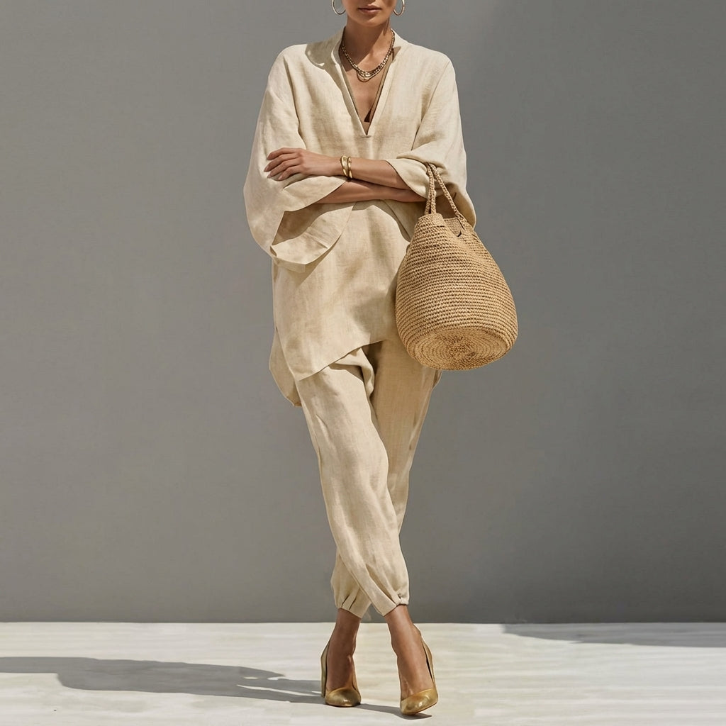 Skye | Batwing Sleeve Top and Wide Leg Pants Set