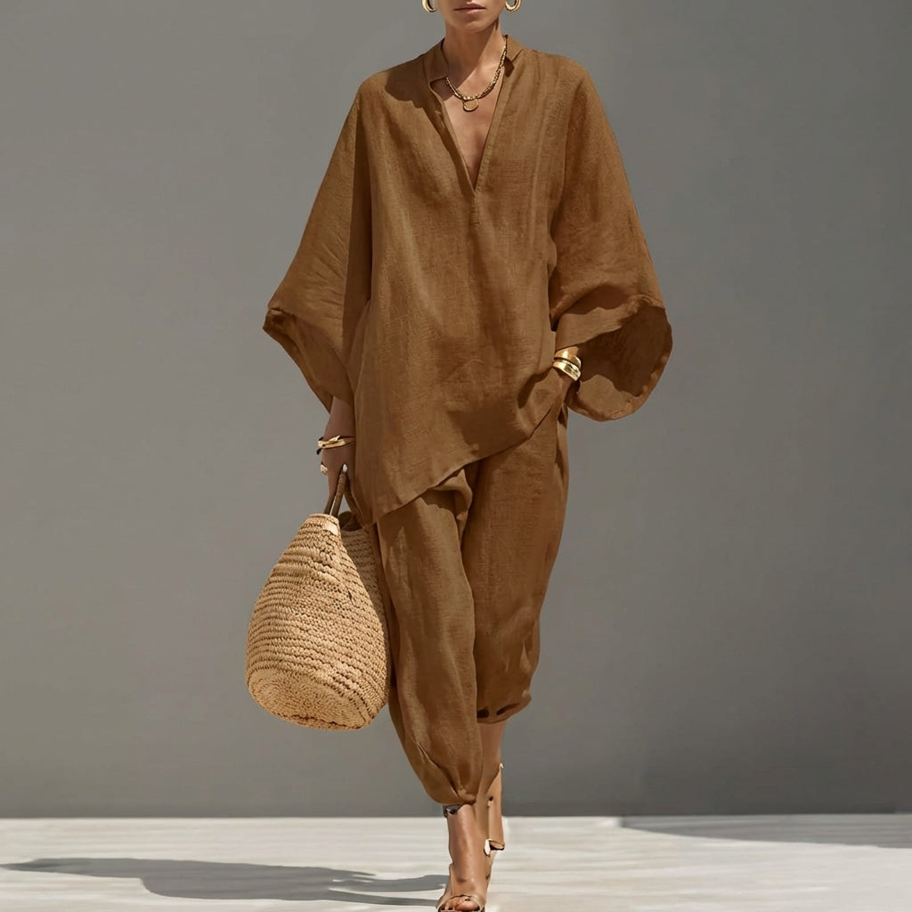 Skye | Batwing Sleeve Top and Wide Leg Pants Set