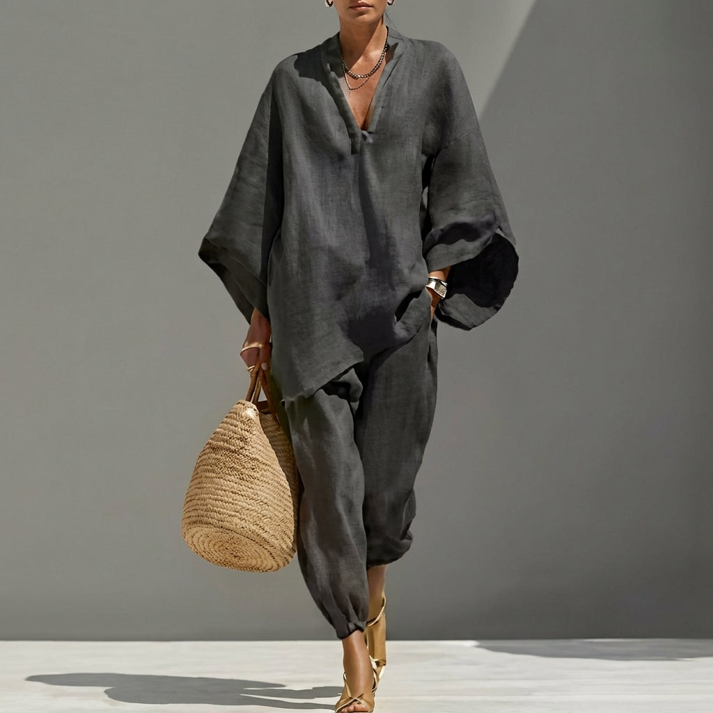 Skye | Batwing Sleeve Top and Wide Leg Pants Set