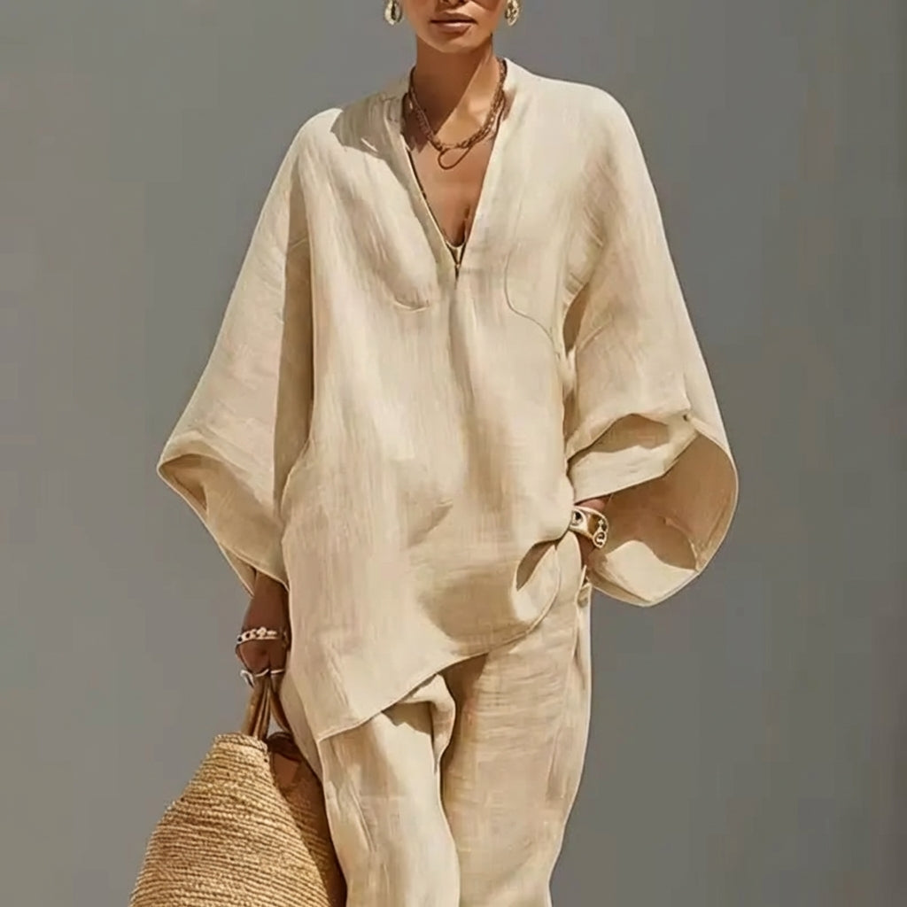 Skye | Batwing Sleeve Top and Wide Leg Pants Set