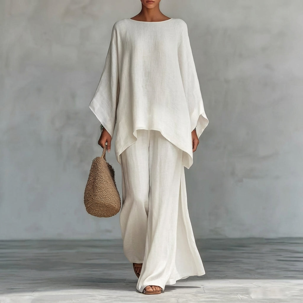 Savannah | Batwing Sleeve Top and Wide Leg Pants Set