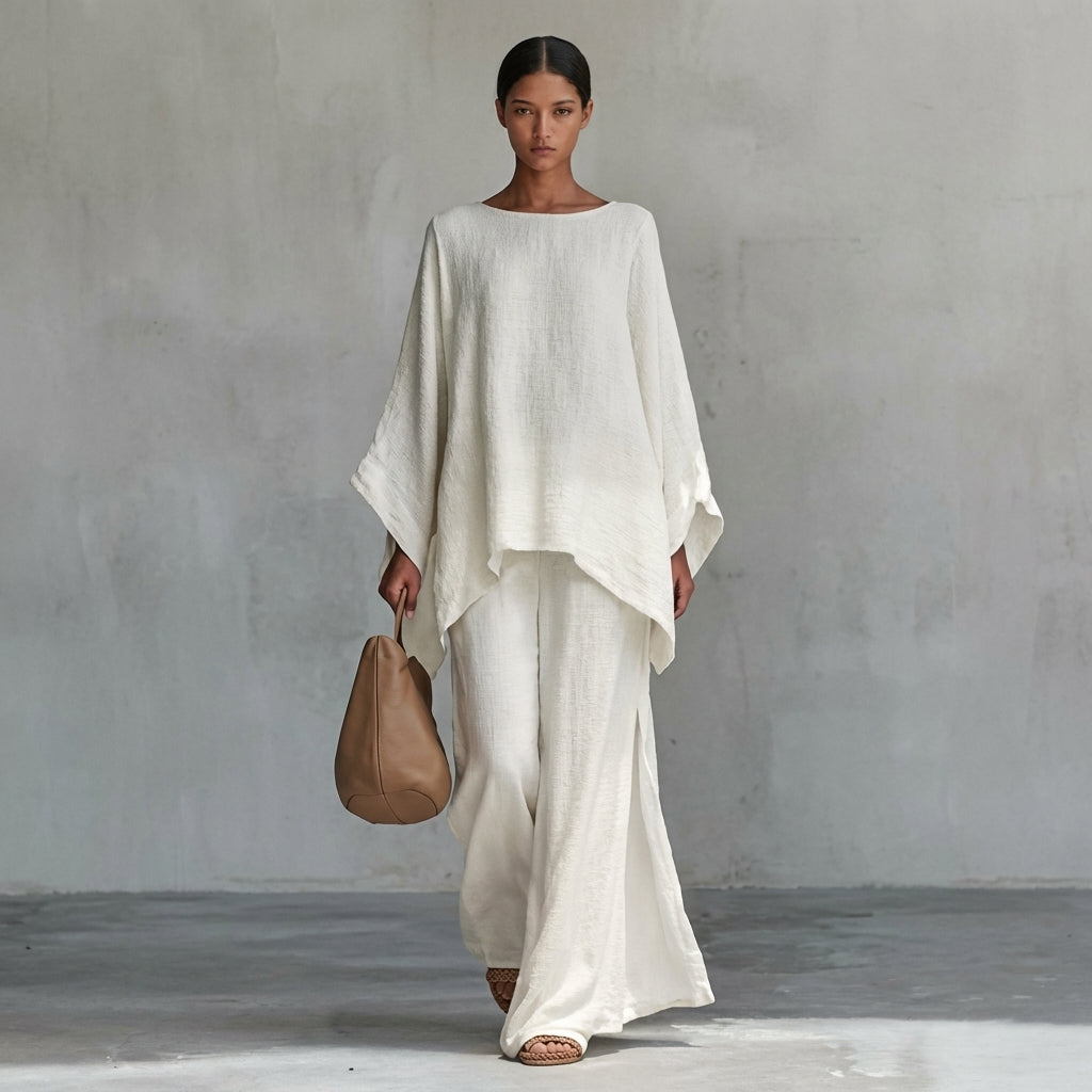 Savannah | Batwing Sleeve Top and Wide Leg Pants Set