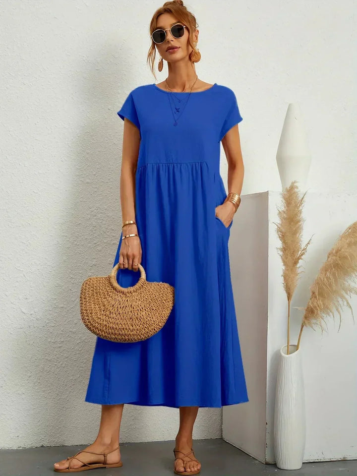 Mara – Relaxed Midi Dress with Side Pockets