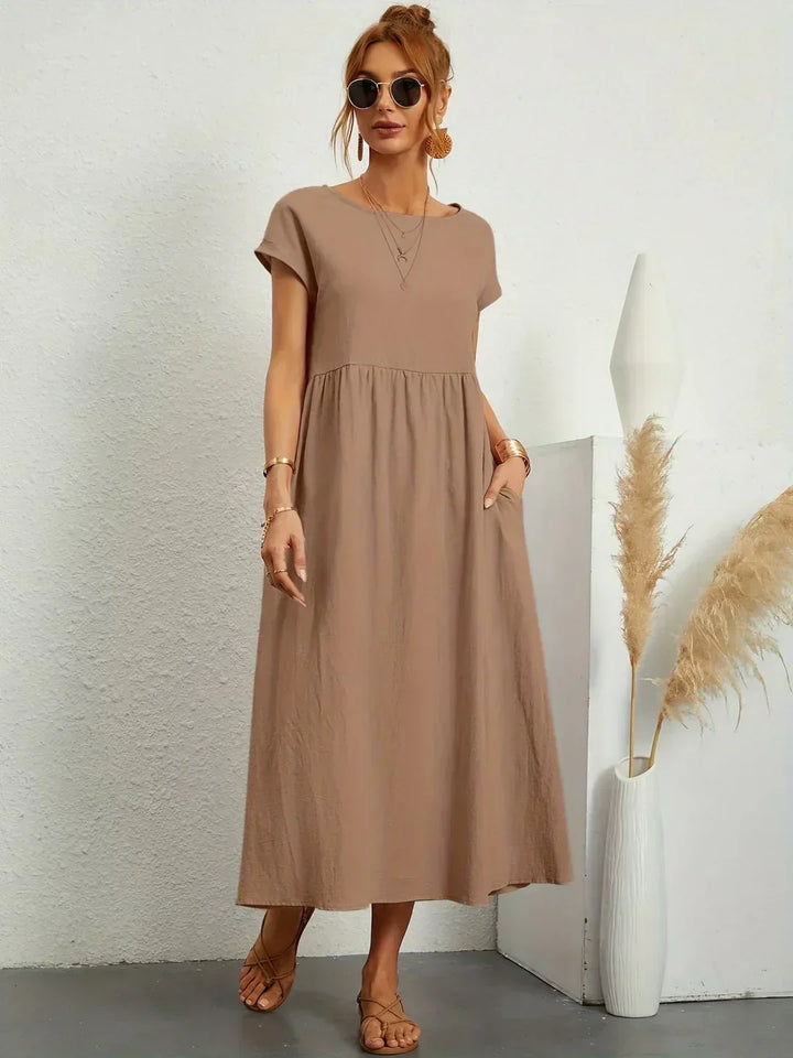 Mara – Relaxed Midi Dress with Side Pockets