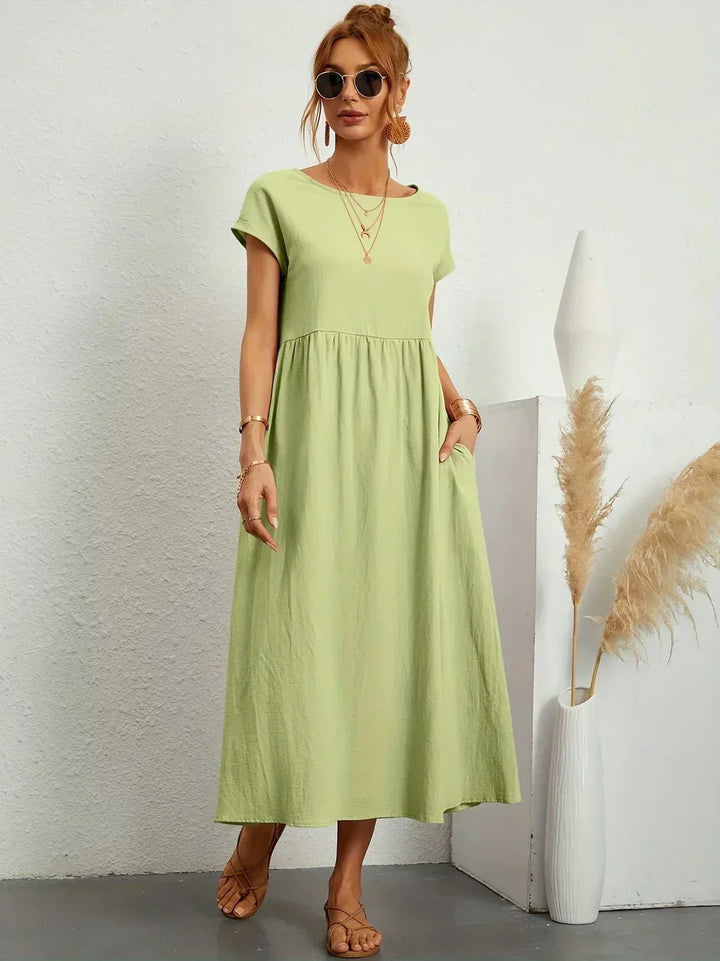 Mara – Relaxed Midi Dress with Side Pockets