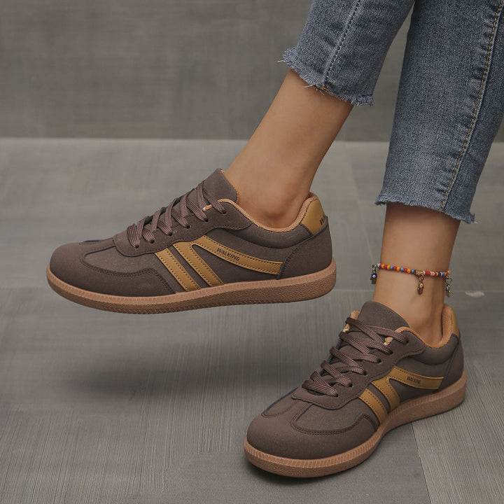 Mila – Retro Stripe Lace-Up Sneakers