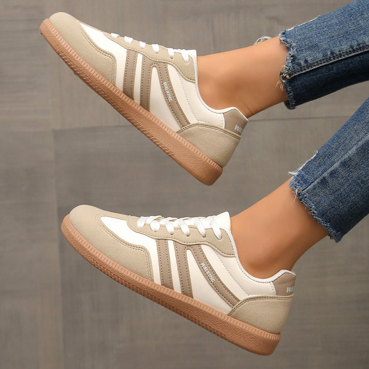 Mila – Retro Stripe Lace-Up Sneakers