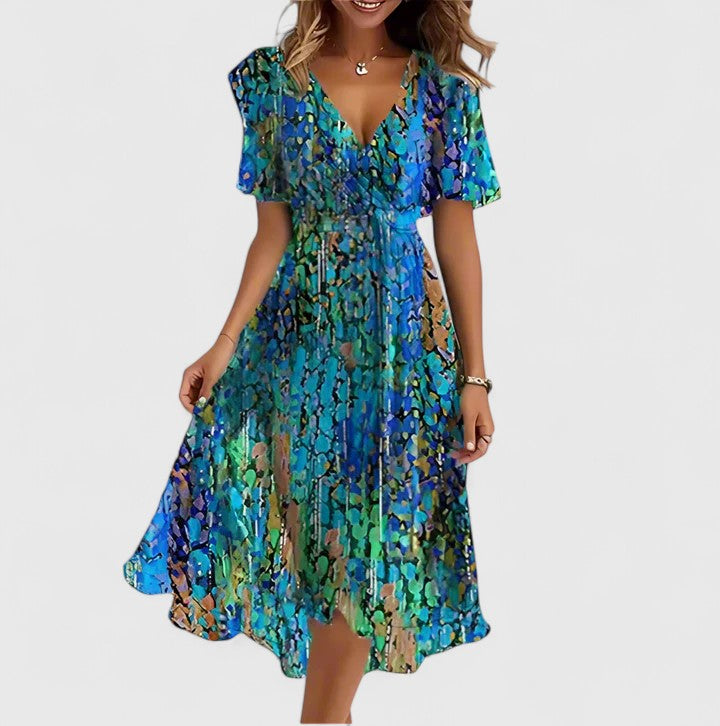 Madison – Floral Flutter Sleeve Midi Dress