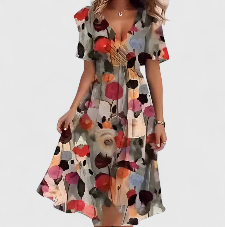 Madison – Floral Flutter Sleeve Midi Dress